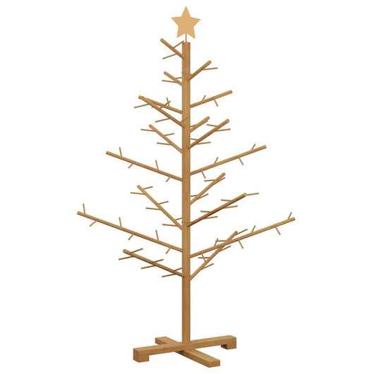 Albero di Natale in legno Marrone 125 cm Legno di pino massello 42018060
