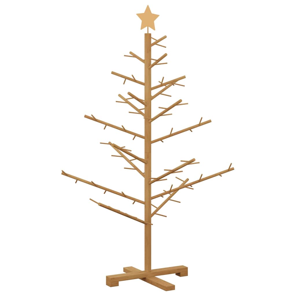 Albero di Natale in legno Marrone 125 cm Legno di pino massello 42018060