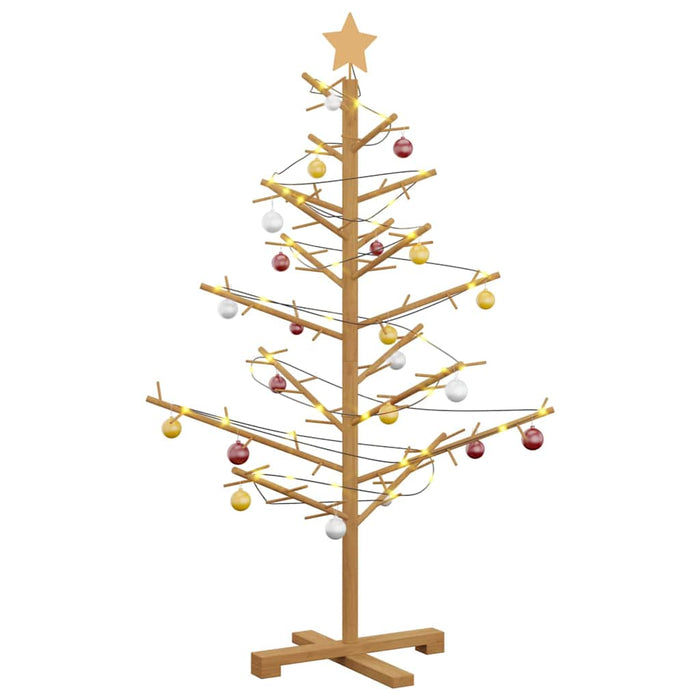 Albero di Natale in legno Marrone 125 cm Legno di pino massello 42018060