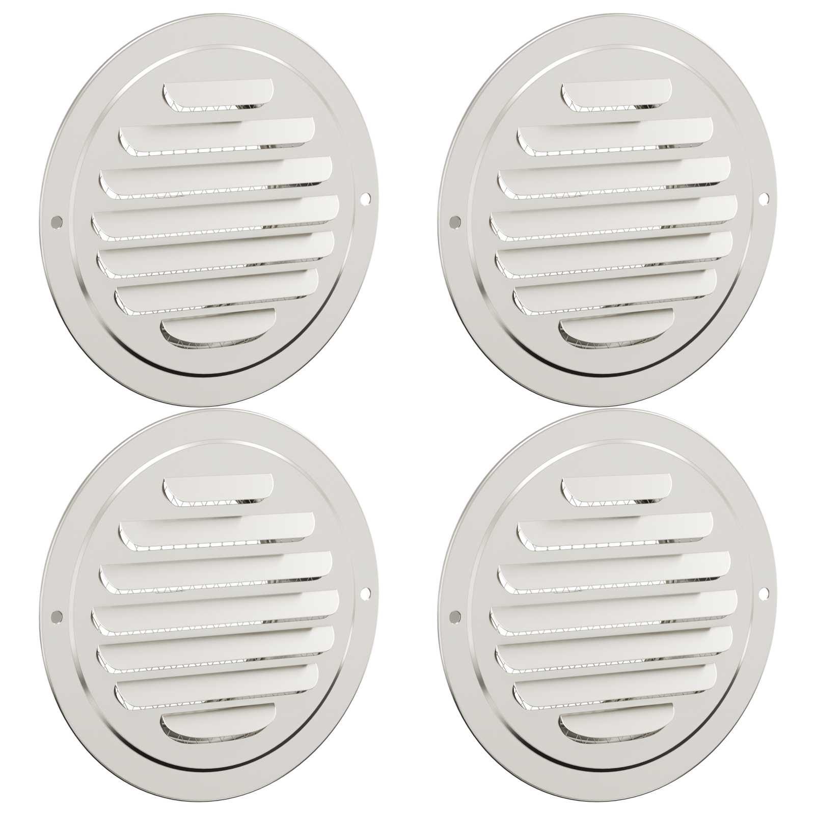 Coperture per ventilazione d'aria 4 pcs Argento 80 mm 42019371