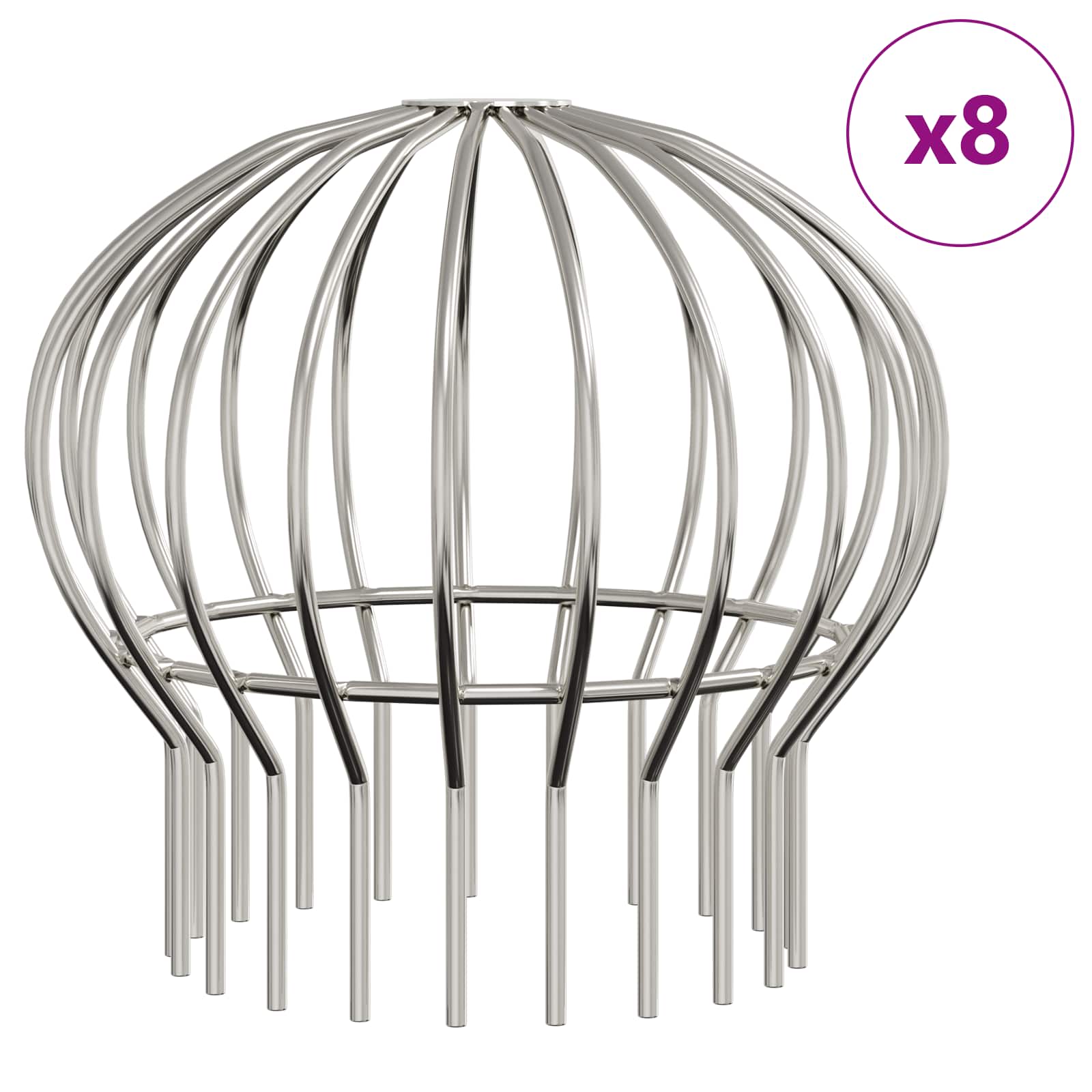 Protezione Foglie per Grondaia 8 pcs Argento 200 mm 42019393