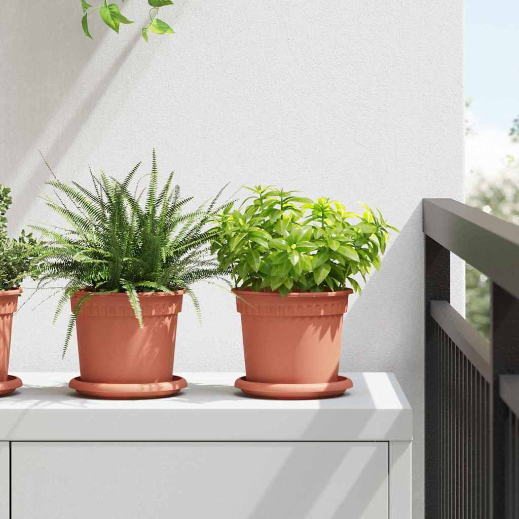Vaso Rotondo per Fiori 24 pcs Rosso Mattone Ø 15 x 12 cm 42020272