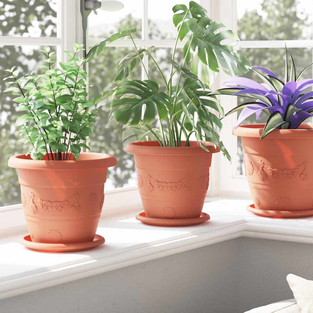 Vassoio Rotondo per Fiori 24 pcs Rosso Mattone Ø 14 x 2 cm 42020315