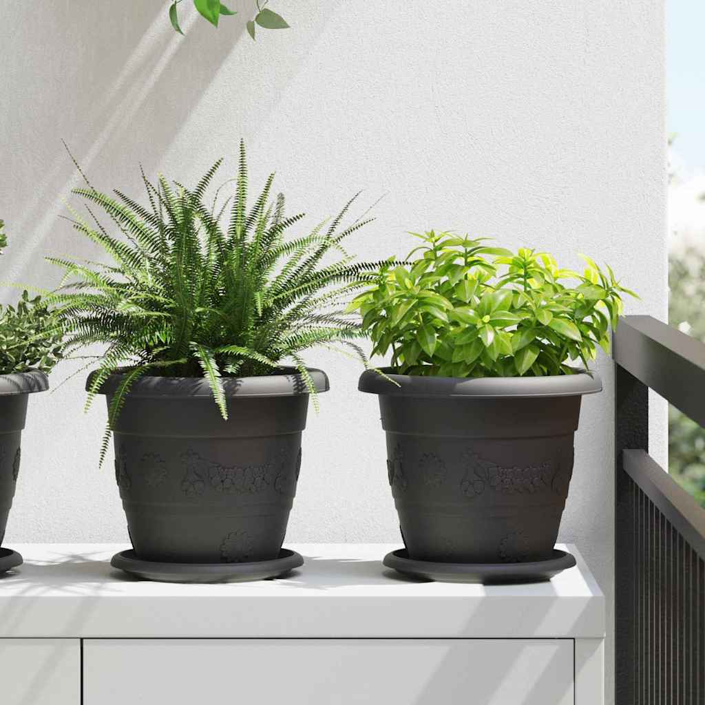 Vassoio Rotondo per Fiori 24 pcs Nero Ø 14 x 2 cm Plastica 42020322
