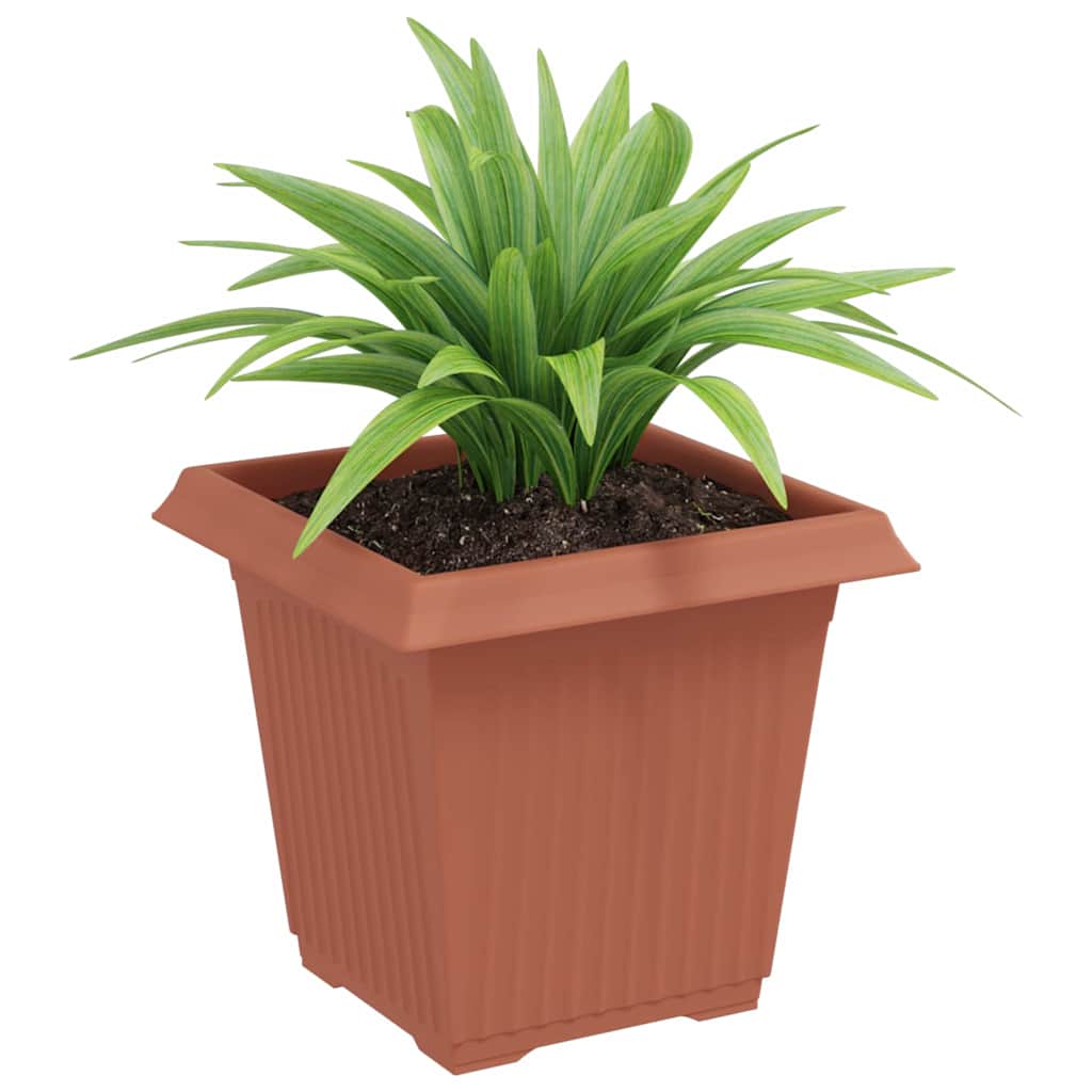 Vaso quadrato per fiori 6 pcs Rosso Mattone 43 x 43 x 33.5 cm 42020327