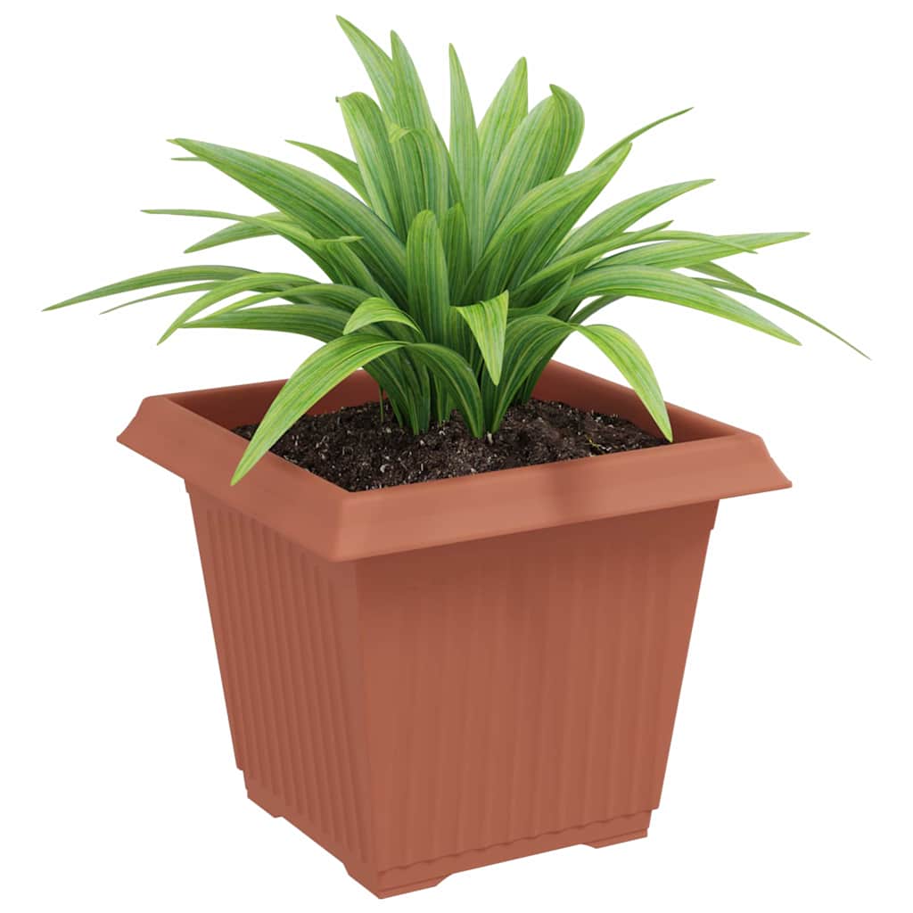 Vaso quadrato per fiori 24 pcs Rosso Mattone 43 x 43 x 33.5 cm 42020342