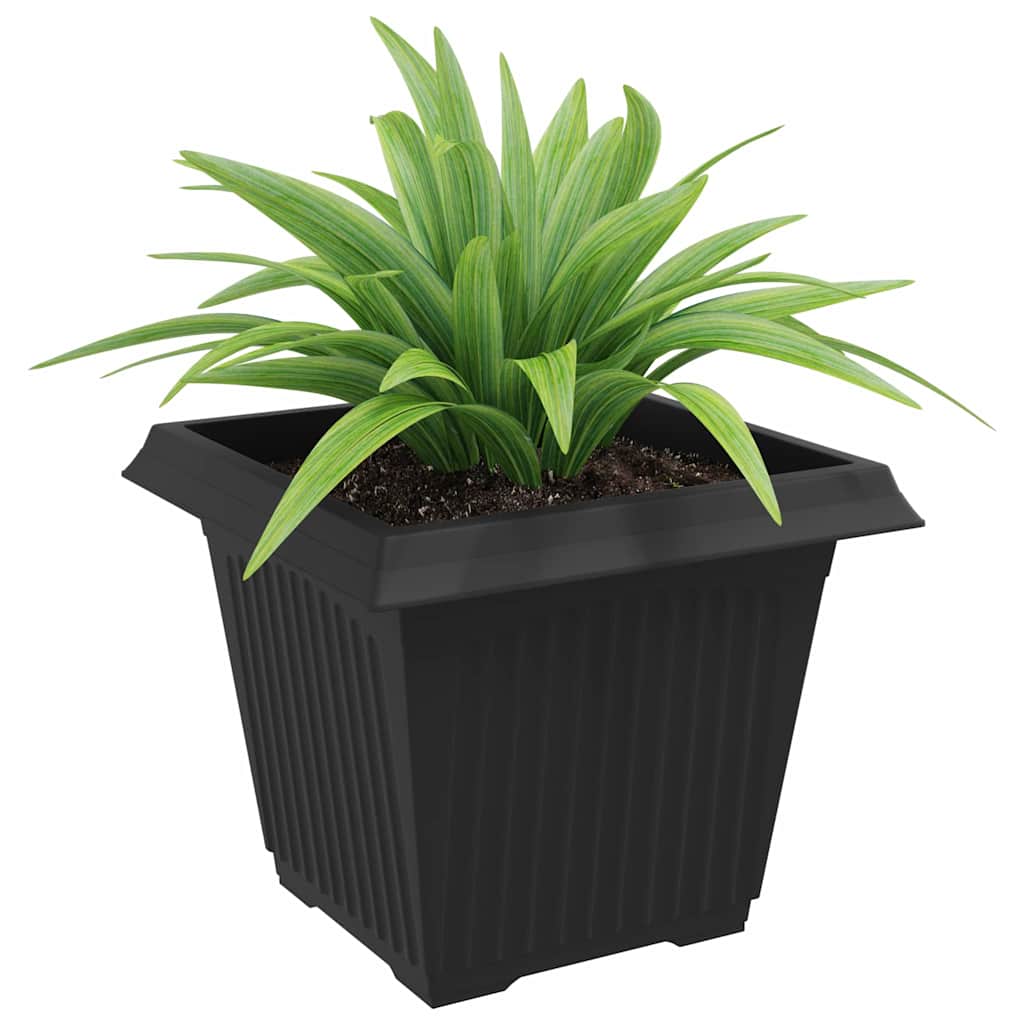 Vaso quadrato per fiori 24 pcs Nero 43 x 43 x 33,5 cm Plastica