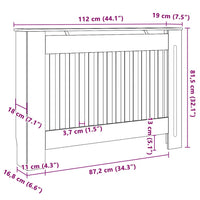 vidaXL Copertura per radiatori 2 pcs Grigio 112 x 19 x 81.5 cm