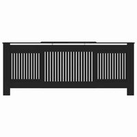 vidaXL Copertura per radiatori 2 pcs Nero (142-205) x 20.5 x 81.5 cm