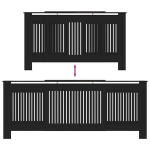 Copertura per radiatori 2 pcs Nero 205x20.5x81.5cm 3403238