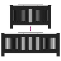 vidaXL Copertura per radiatori 2 pcs Nero (142-205) x 20.5 x 81.5 cm