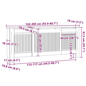 Copertura per radiatori 2 pcs Nero 205x20.5x81.5cm 3403238