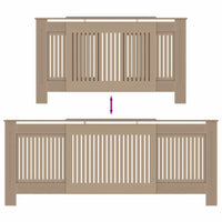 Copertura per radiatori 2 pcs Marrone 205x20.5x81.5cm 3403240