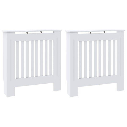 vidaXL Copertura per radiatori 2 pcs Bianco 78 x 19 x 81.5 cm