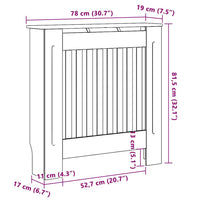 Copertura per radiatori 2 pcs Nero 78x19x81.5cm 3403242