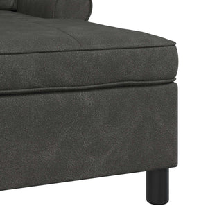 Chaise Lounge con cuscino Nero 91 x 157 x 91 cm PU Antico 42022917