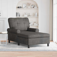 Chaise Lounge con cuscino Nero 91 x 157 x 91 cm PU Antico 42022917