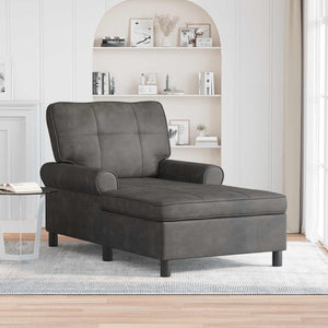Chaise Lounge con cuscino Nero 91 x 157 x 91 cm PU Antico 42022917
