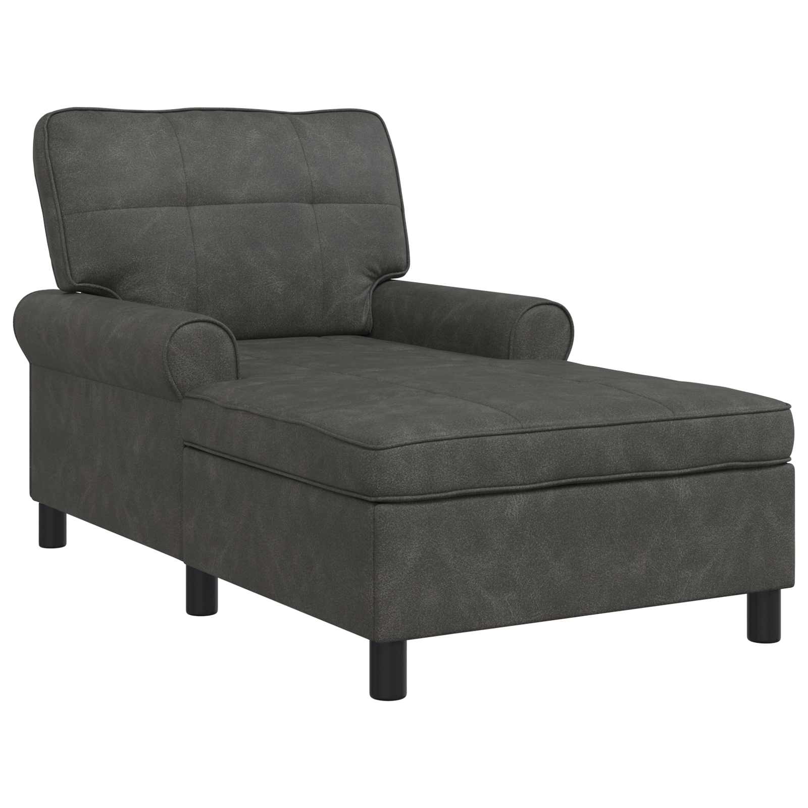Chaise Lounge con cuscino Nero 91 x 157 x 91 cm PU Antico 42022917