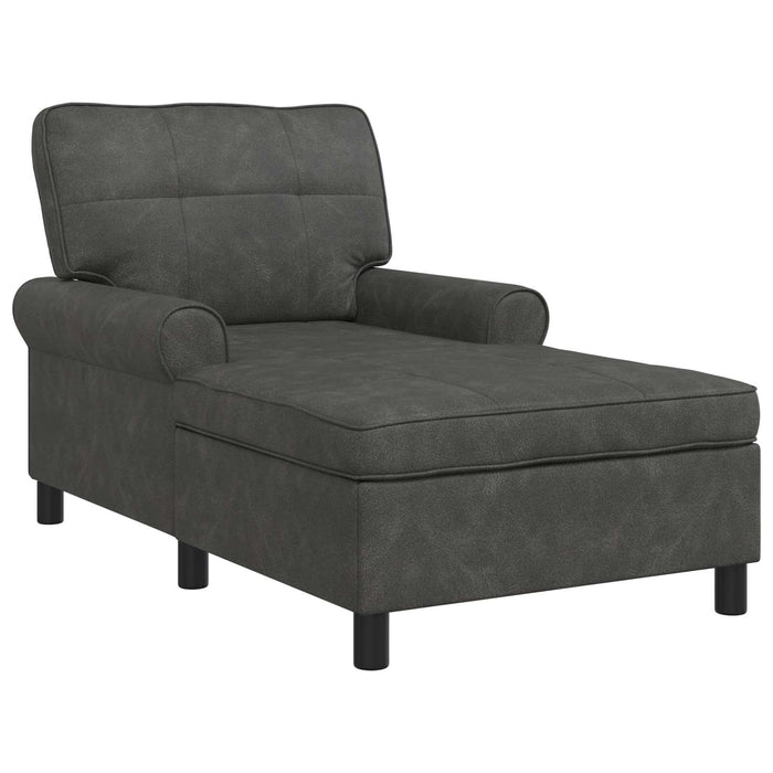 Chaise Lounge con cuscino Nero 91 x 157 x 91 cm PU Antico 42022917