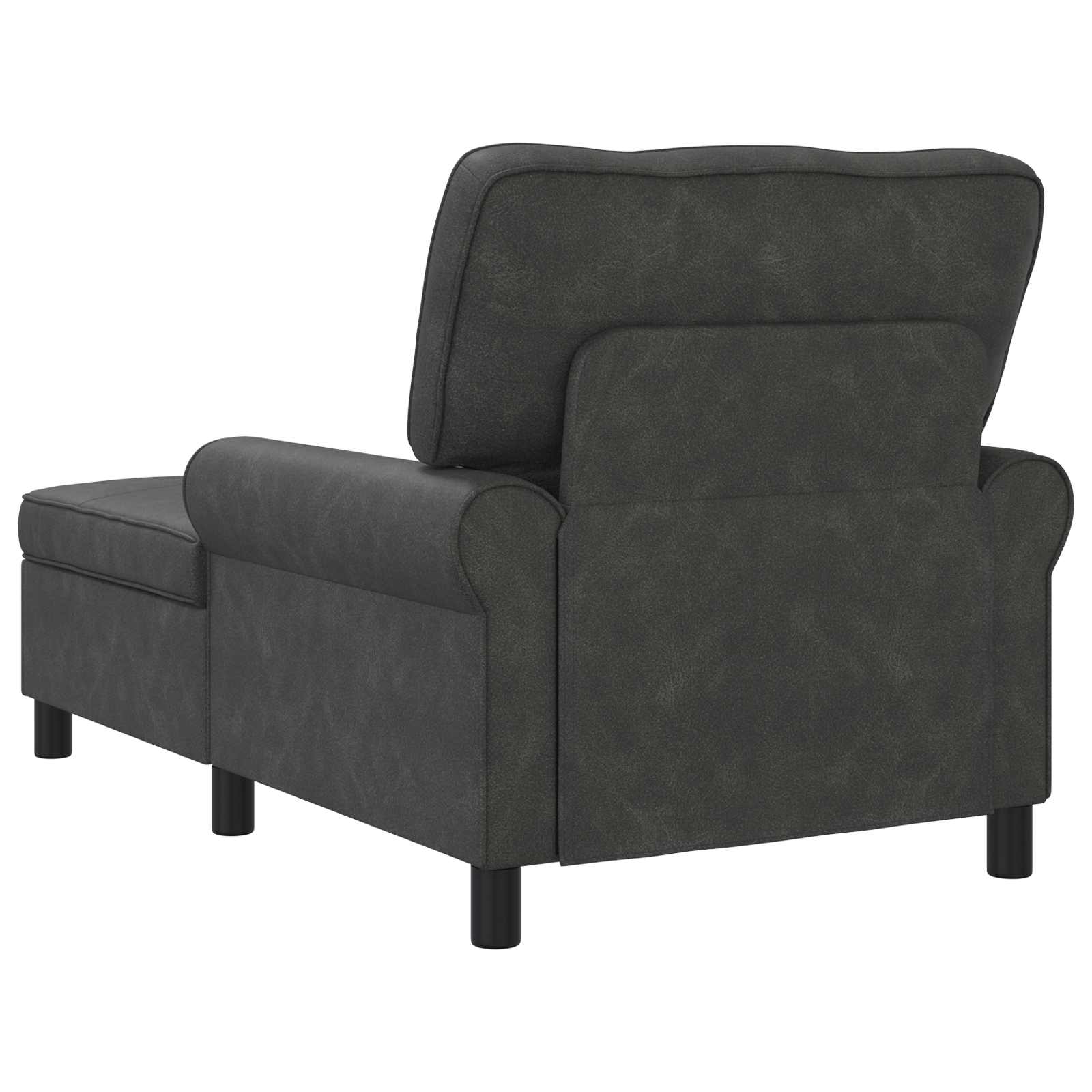 Chaise Lounge con cuscino Nero 91 x 157 x 91 cm PU Antico 42022917