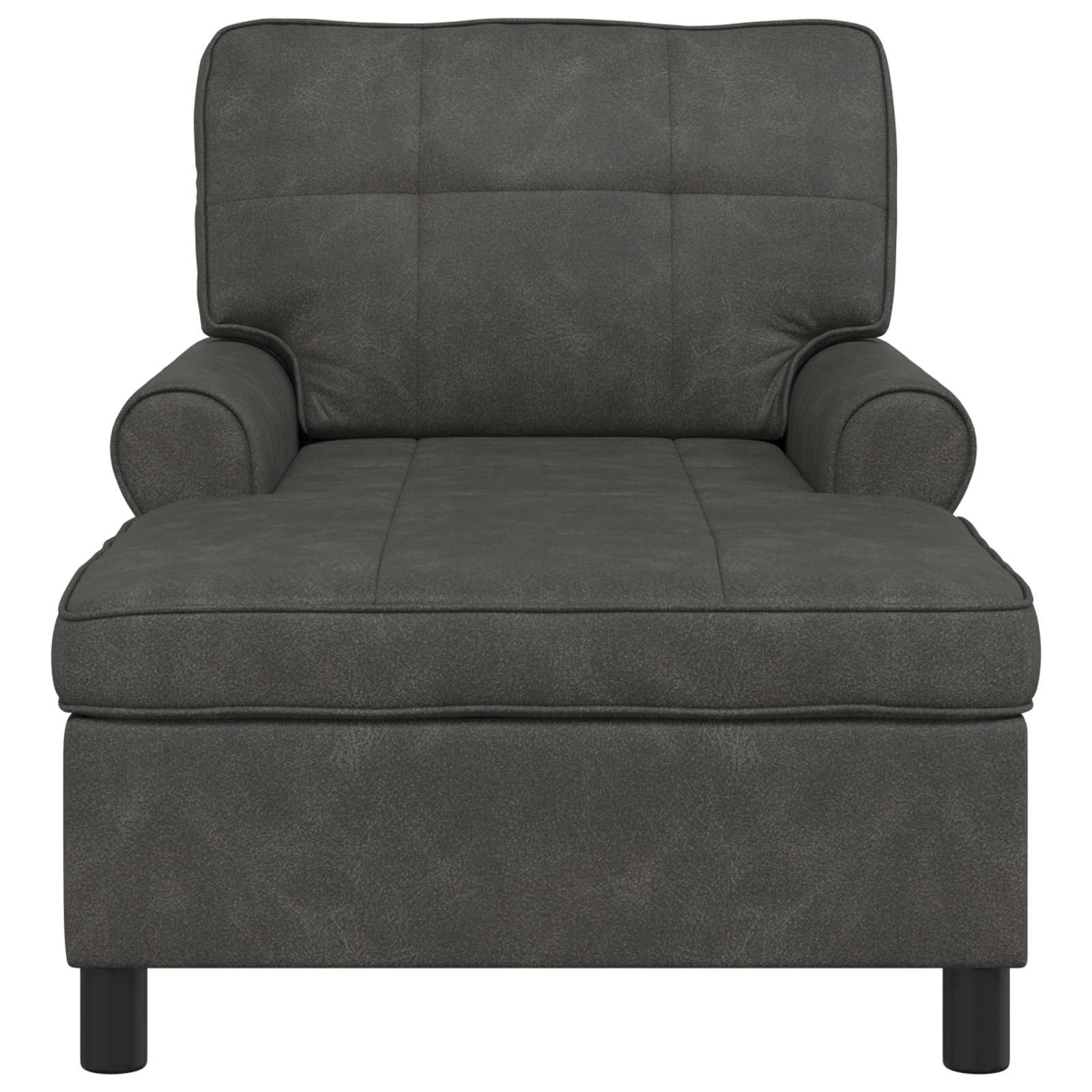 Chaise Lounge con cuscino Nero 91 x 157 x 91 cm PU Antico 42022917