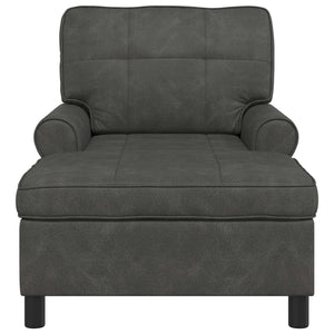 Chaise Lounge con cuscino Nero 91 x 157 x 91 cm PU Antico 42022917