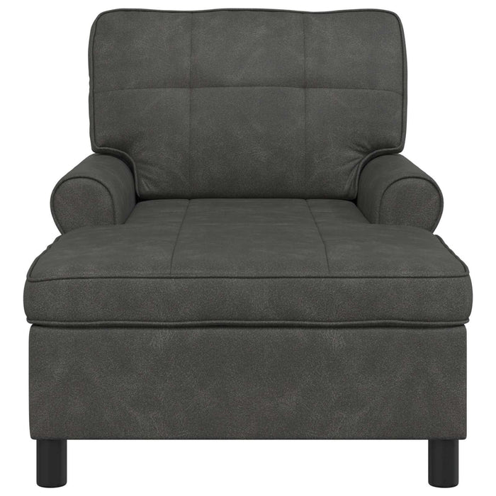 Chaise Lounge con cuscino Nero 91 x 157 x 91 cm PU Antico 42022917