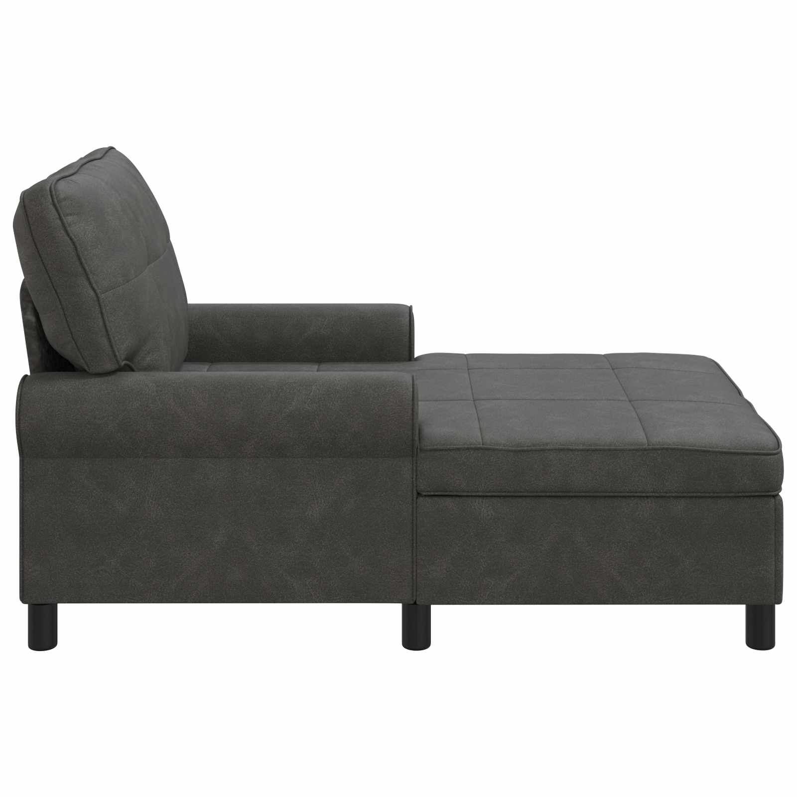 Chaise Lounge con cuscino Nero 91 x 157 x 91 cm PU Antico 42022917