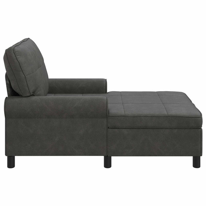 Chaise Lounge con cuscino Nero 91 x 157 x 91 cm PU Antico 42022917