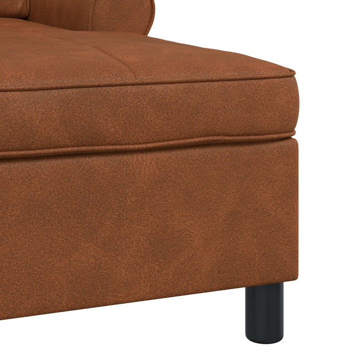 Chaise Lounge con cuscino Marrone 91 x 157 x 91 cm PU Antico 42022918