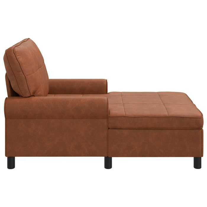 Chaise Lounge con cuscino Marrone 91 x 157 x 91 cm PU Antico 42022918