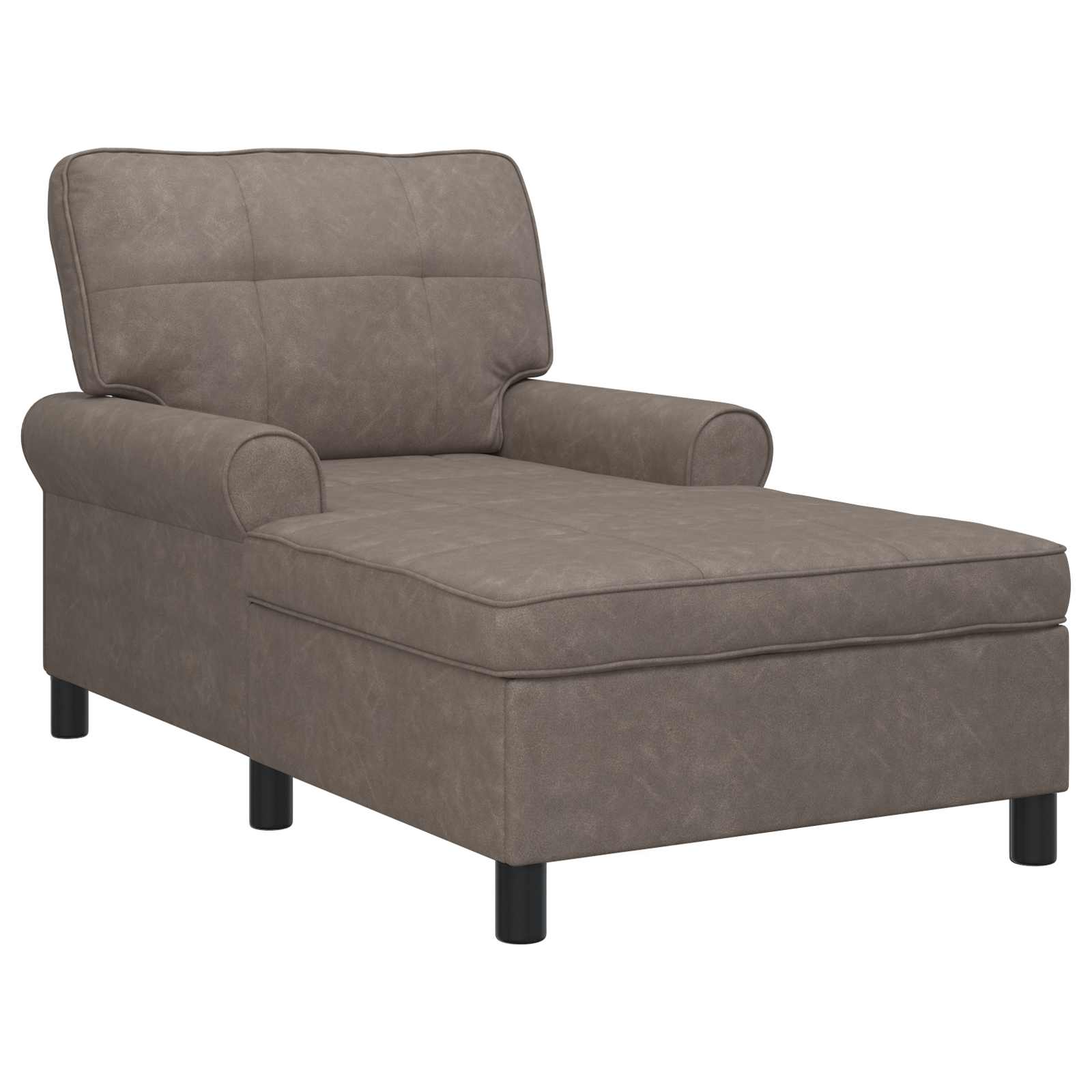 Chaise Lounge con cuscino Grigio 91 x 157 x 91 cm PU Antico 42022919