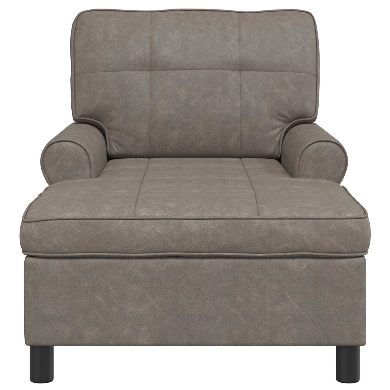 Chaise Lounge con cuscino Grigio 91 x 157 x 91 cm PU Antico 42022919