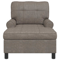 Chaise Lounge con cuscino Grigio 91 x 157 x 91 cm PU Antico 42022919