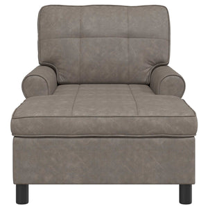 Chaise Lounge con cuscino Grigio 91 x 157 x 91 cm PU Antico 42022919