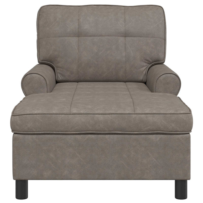 Chaise Lounge con cuscino Grigio 91 x 157 x 91 cm PU Antico 42022919