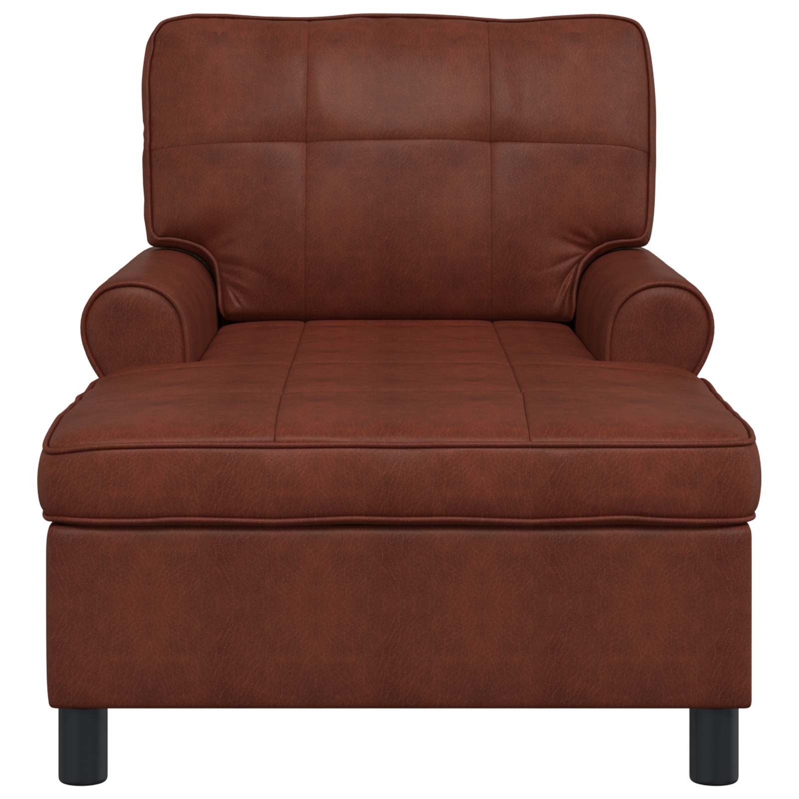 Chaise Lounge Marrone Lucido 91 x 157 x 91 cm PU Antico 42022920