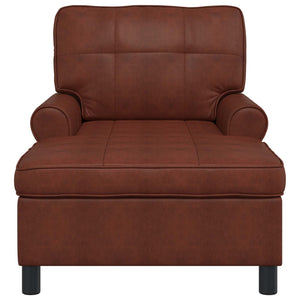 Chaise Lounge Marrone Lucido 91 x 157 x 91 cm PU Antico 42022920