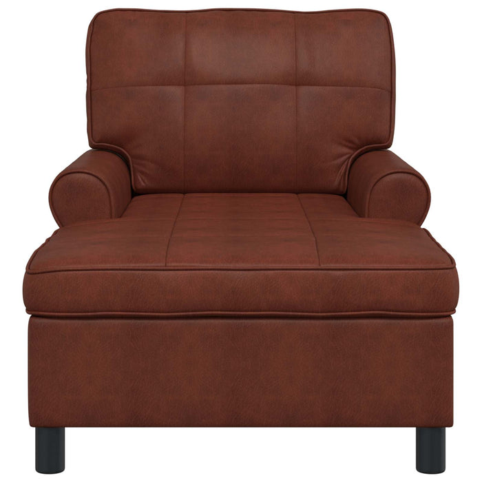 Chaise Lounge Marrone Lucido 91 x 157 x 91 cm PU Antico 42022920