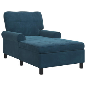 Chaise Lounge con cuscino Blu 91 x 157 x 91 cm Velluto 42022921