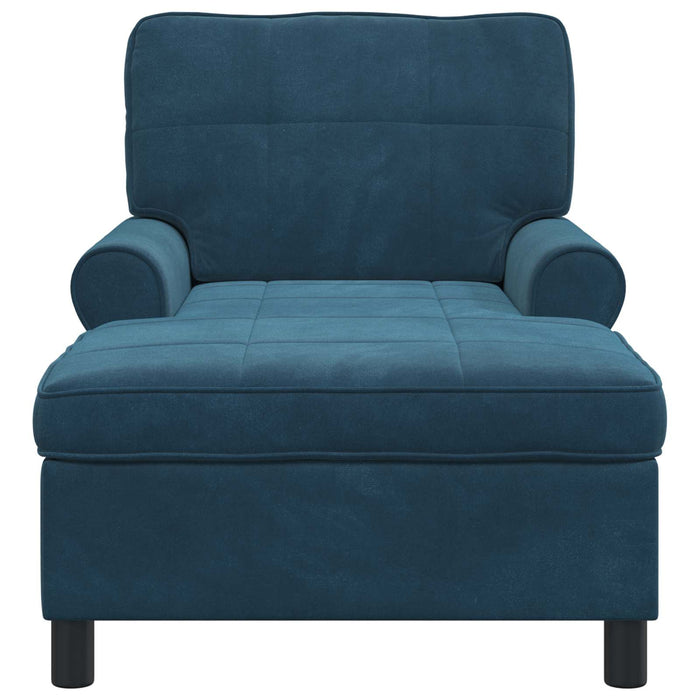 Chaise Lounge con cuscino Blu 91 x 157 x 91 cm Velluto 42022921