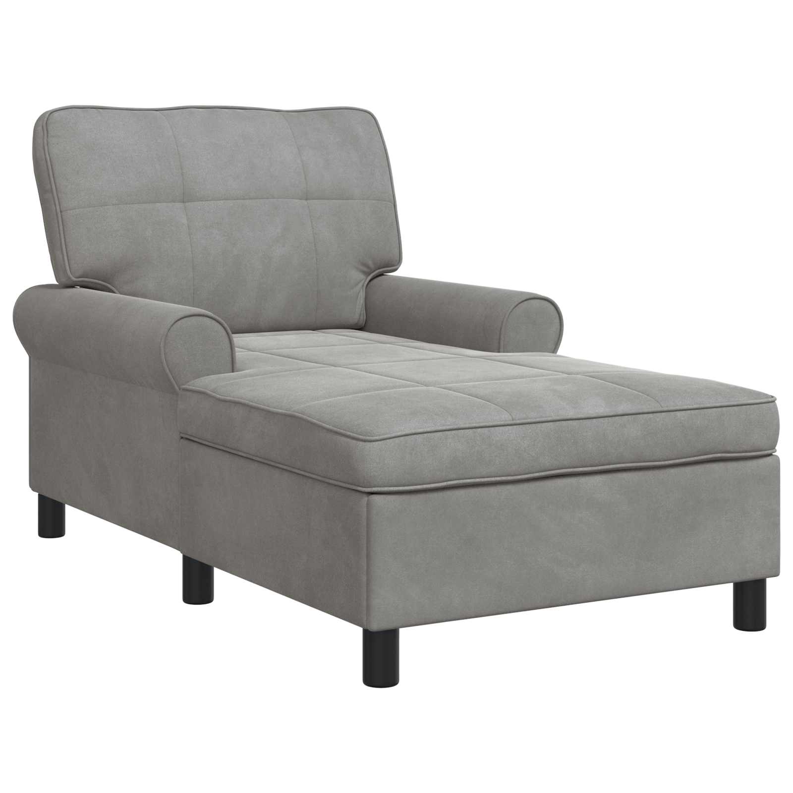 Chaise Lounge Grigio chiaro 91 x 157 x 91 cm Velluto 42022922
