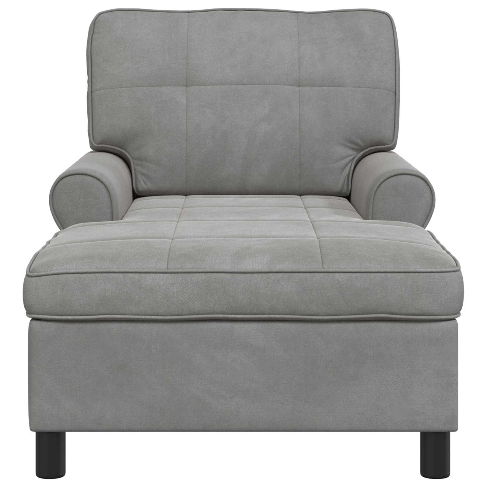 Chaise Lounge Grigio chiaro 91 x 157 x 91 cm Velluto 42022922