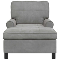 Chaise Lounge Grigio chiaro 91 x 157 x 91 cm Velluto 42022922