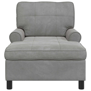 Chaise Lounge Grigio chiaro 91 x 157 x 91 cm Velluto 42022922