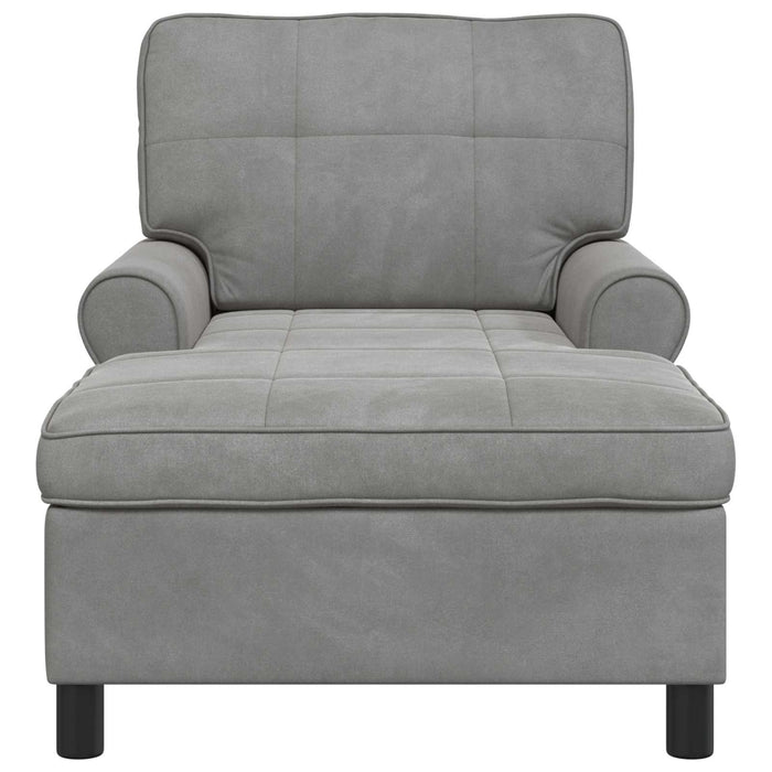 Chaise Lounge Grigio chiaro 91 x 157 x 91 cm Velluto 42022922