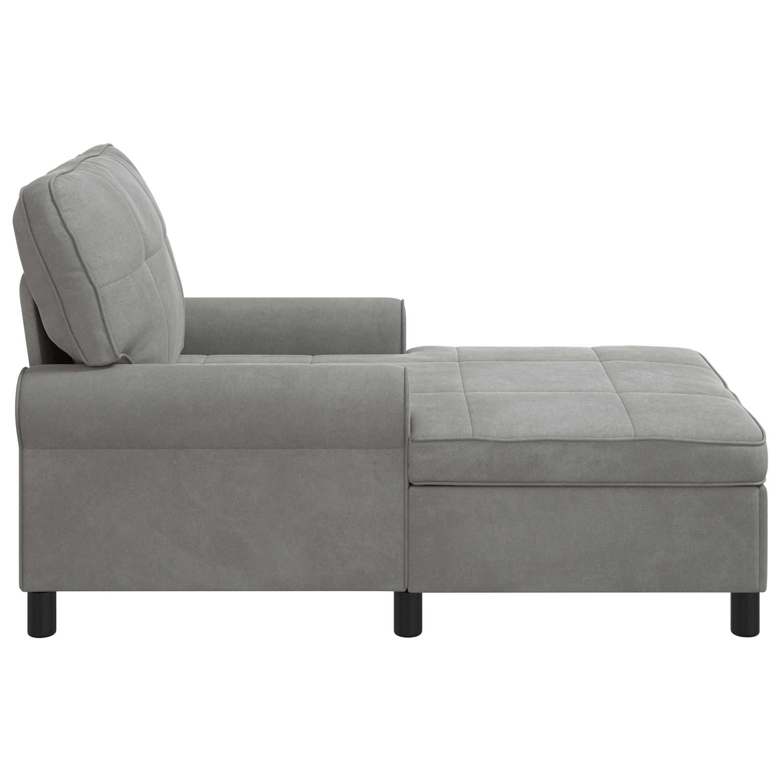 Chaise Lounge Grigio chiaro 91 x 157 x 91 cm Velluto 42022922