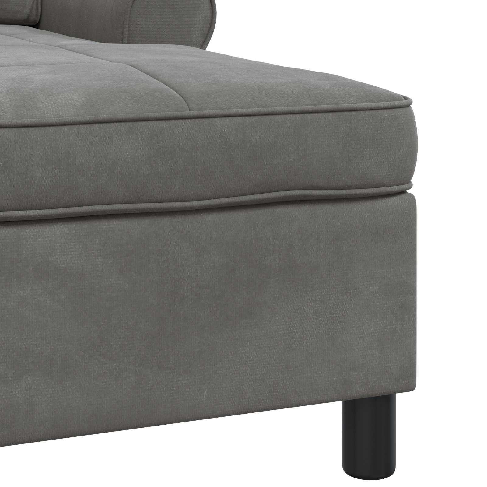 Chaise Lounge con cuscino Grigio scuro 91 x 157 x 91 cm Velluto 42022923