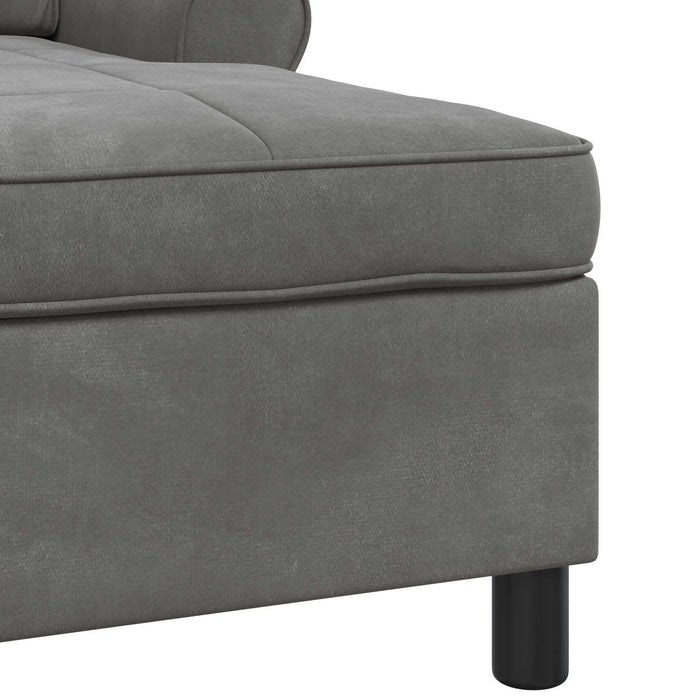 Chaise Lounge con cuscino Grigio scuro 91 x 157 x 91 cm Velluto 42022923